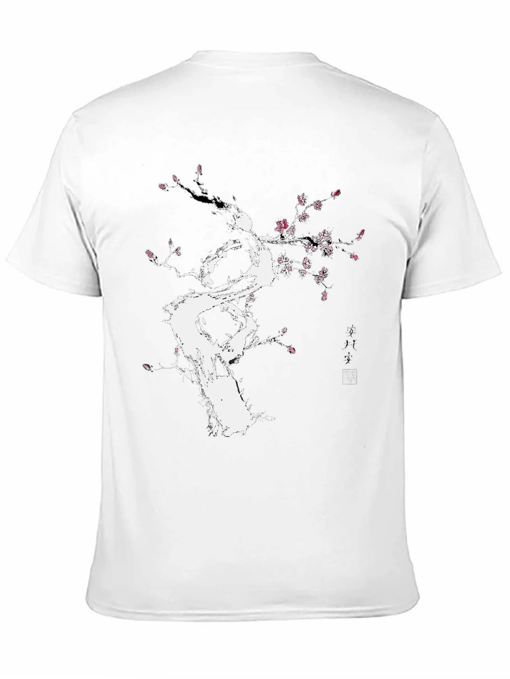 Black T-Shirt with White Floral Tree Design product image 10