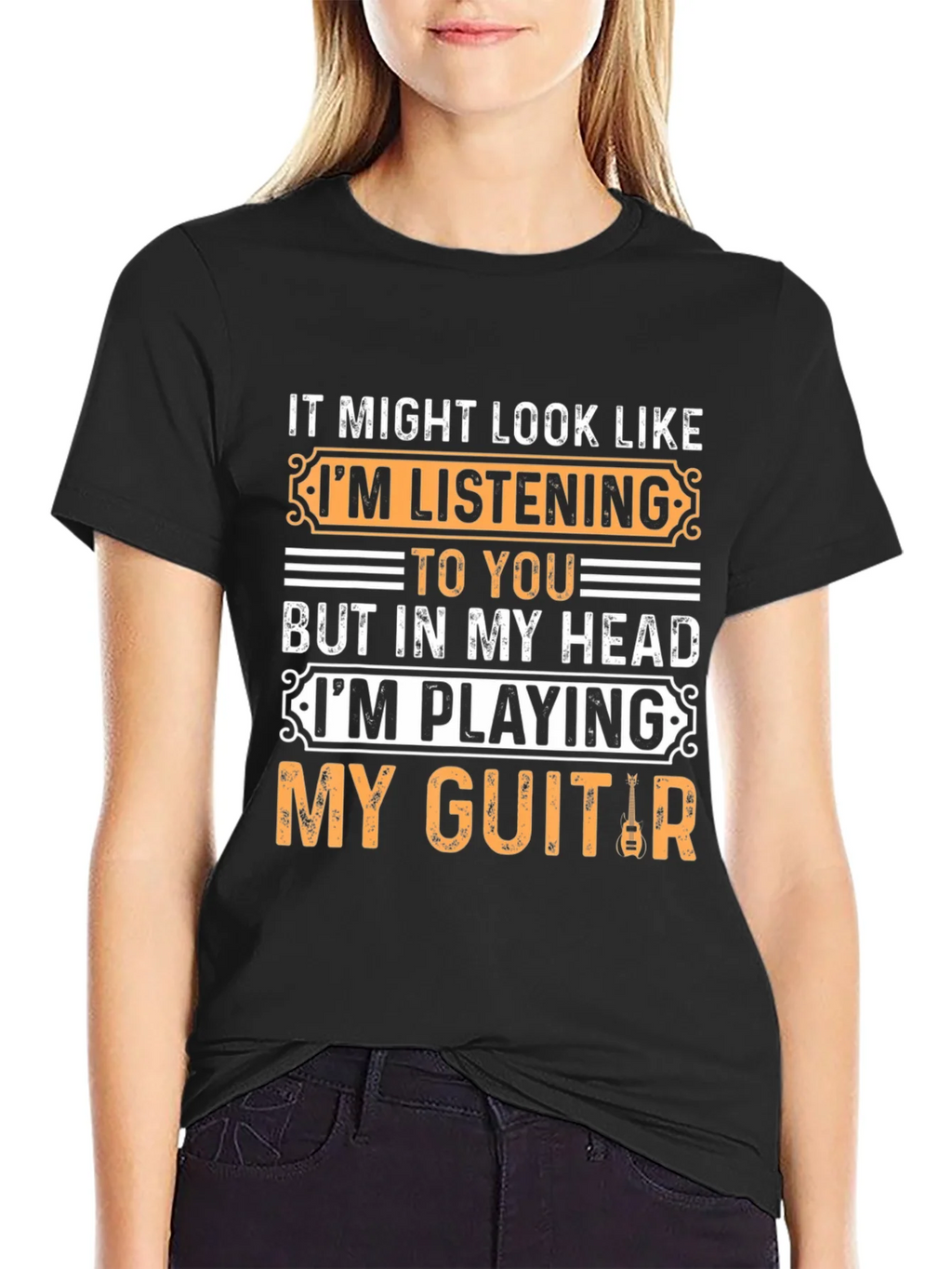 Funny Guitarist T-Shirt - Playing Guitar Design product image 2