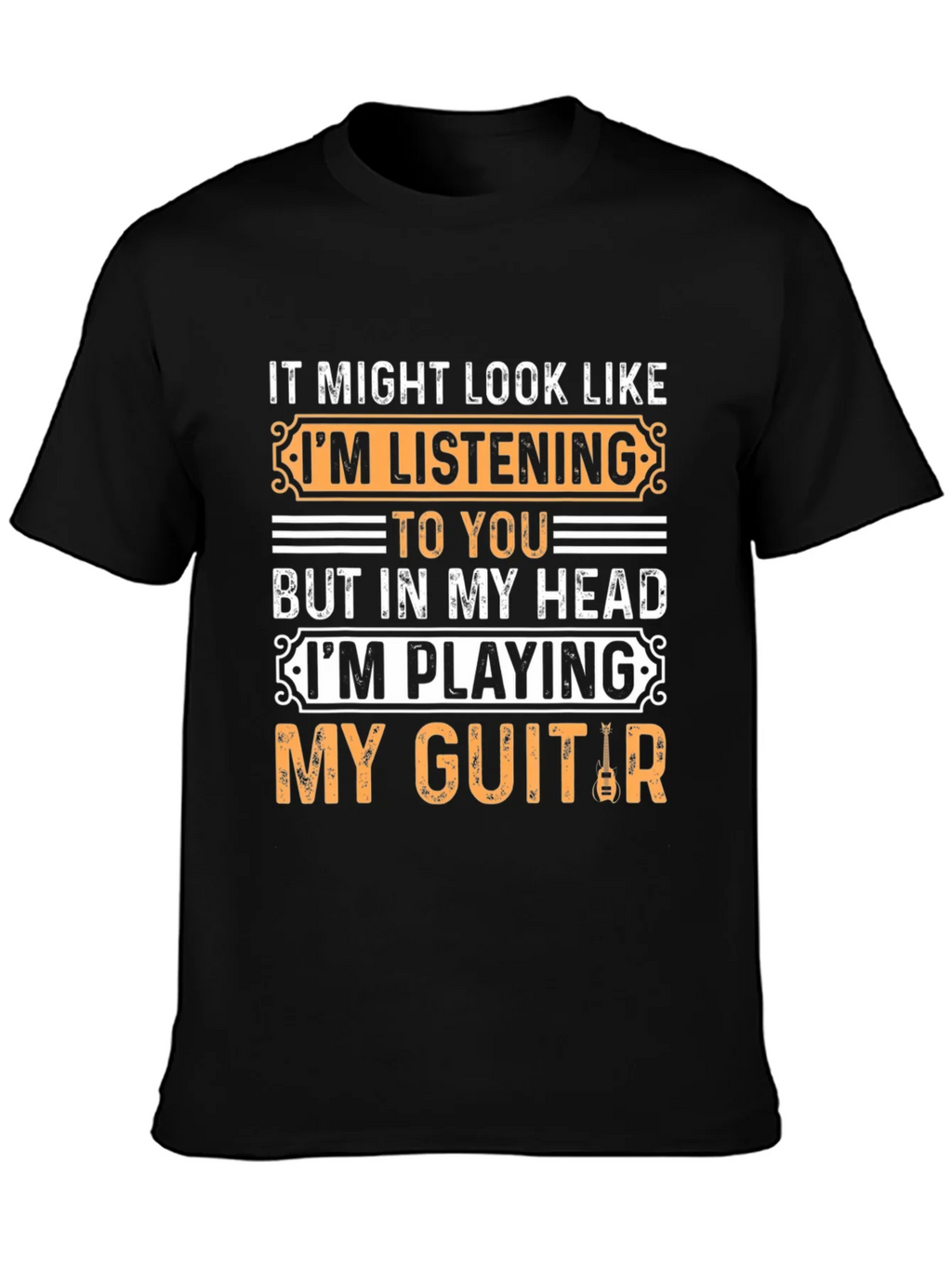 Funny Guitarist T-Shirt - Playing Guitar Design product image 3