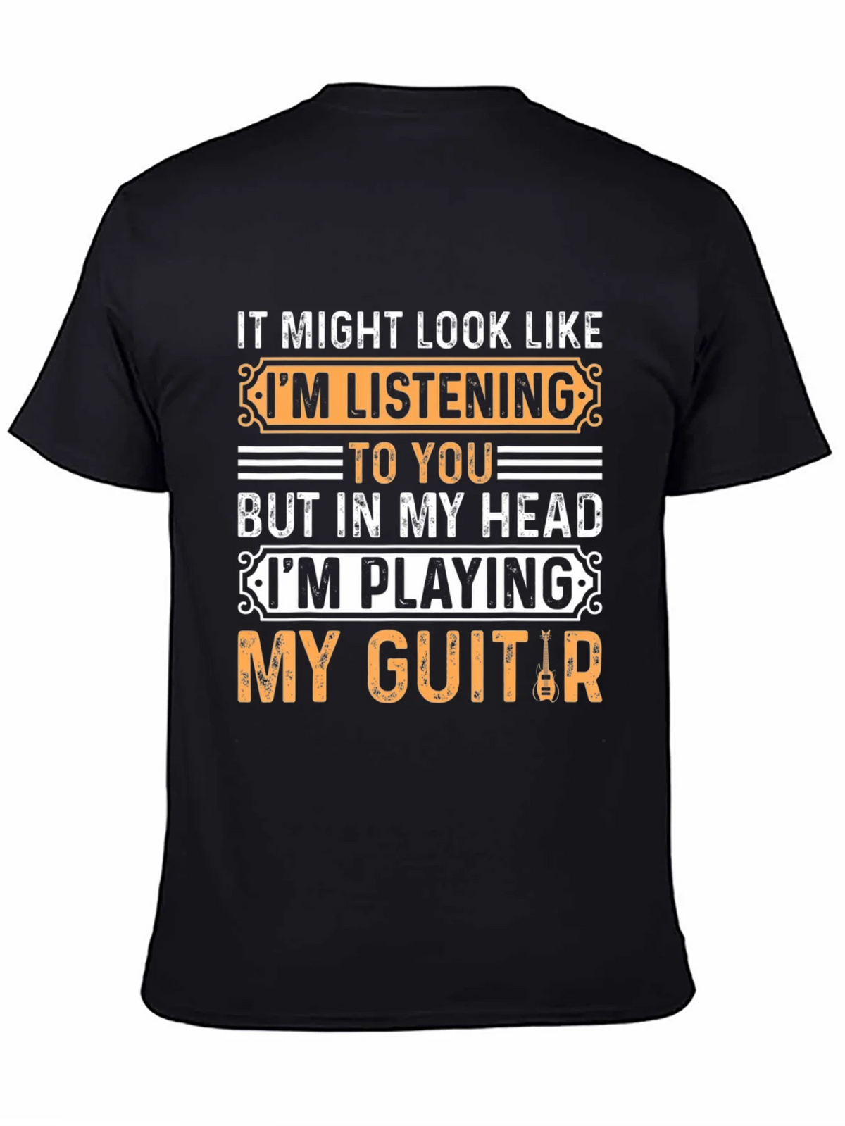Funny Guitarist T-Shirt - Playing Guitar Design product image 4