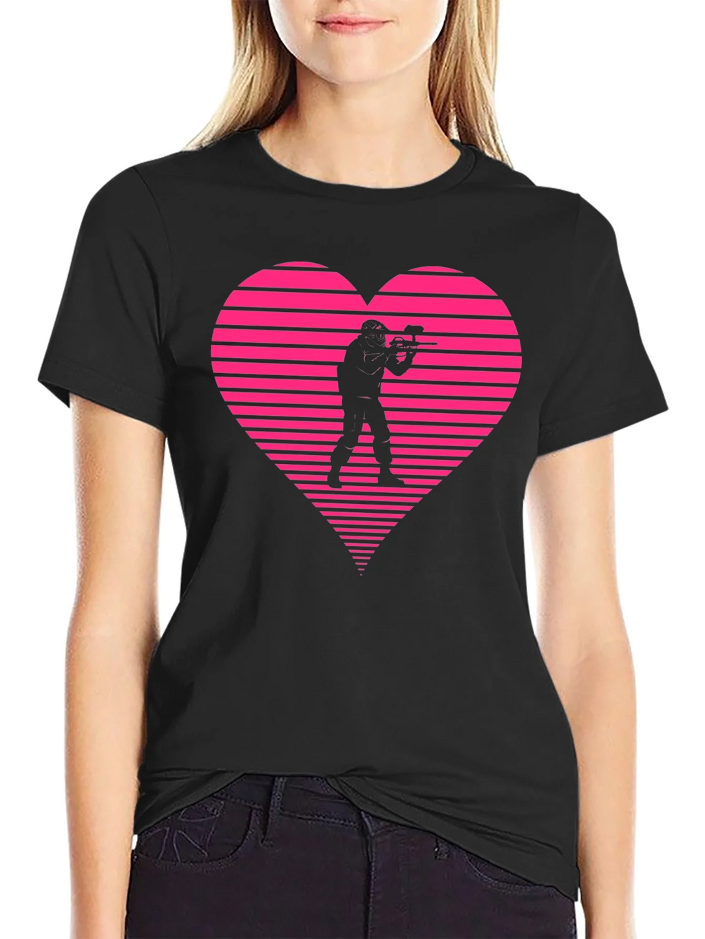 Paintball Heart Graphic T-Shirt - Black product image 2