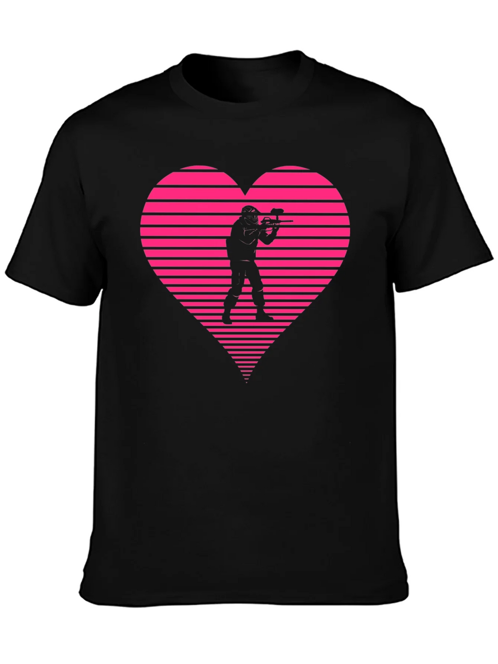 Paintball Heart Graphic T-Shirt - Black product image 3