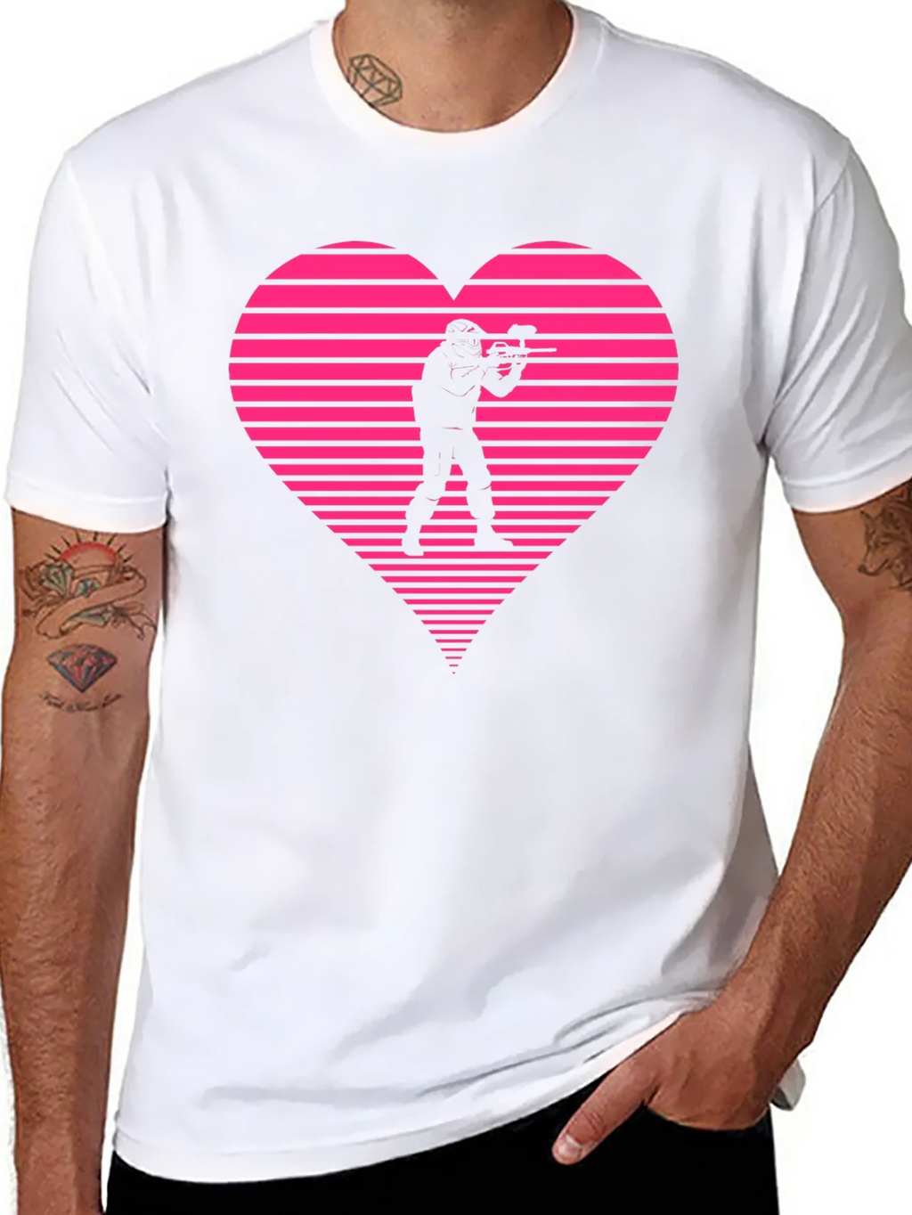 Paintball Heart Graphic T-Shirt - Black product image 7