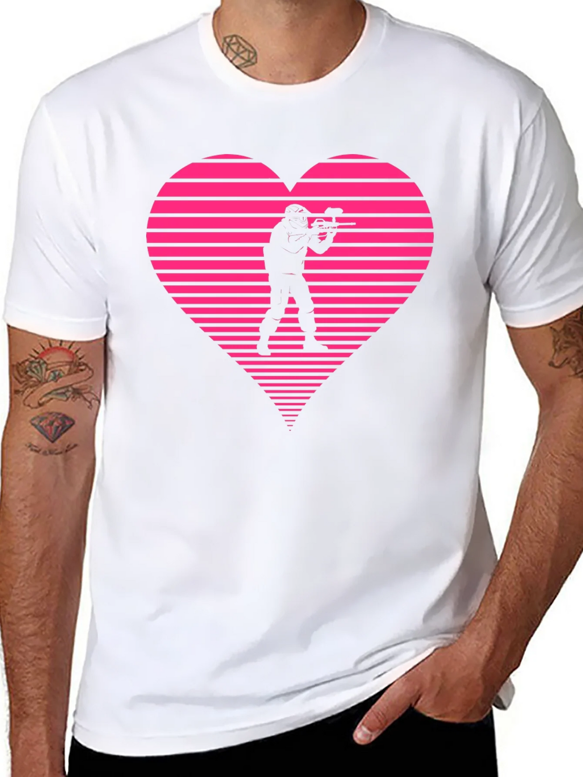 Paintball Heart Graphic T-Shirt - Black product image 7