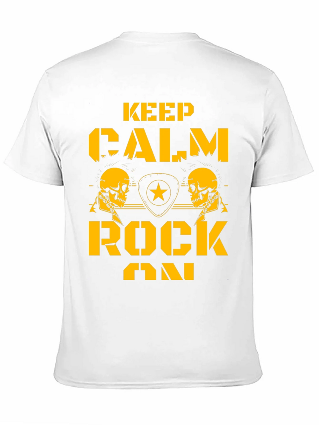 Keep Calm Rock On Black T-Shirt with Skull Graphics product image 10