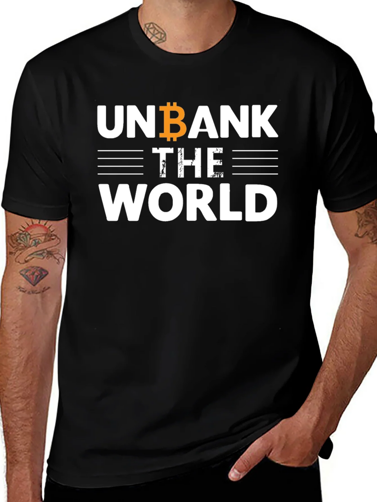 Unbank The World Bitcoin T-Shirt - Crypto Tee product image 1