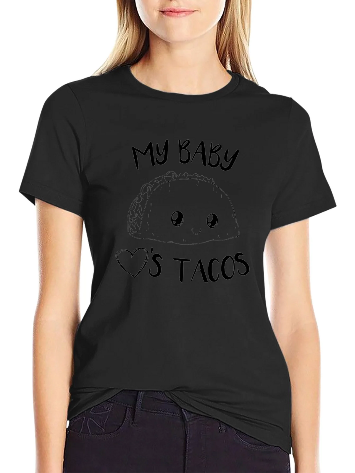 My Baby Loves Tacos Graphic Tee - Black product image 2