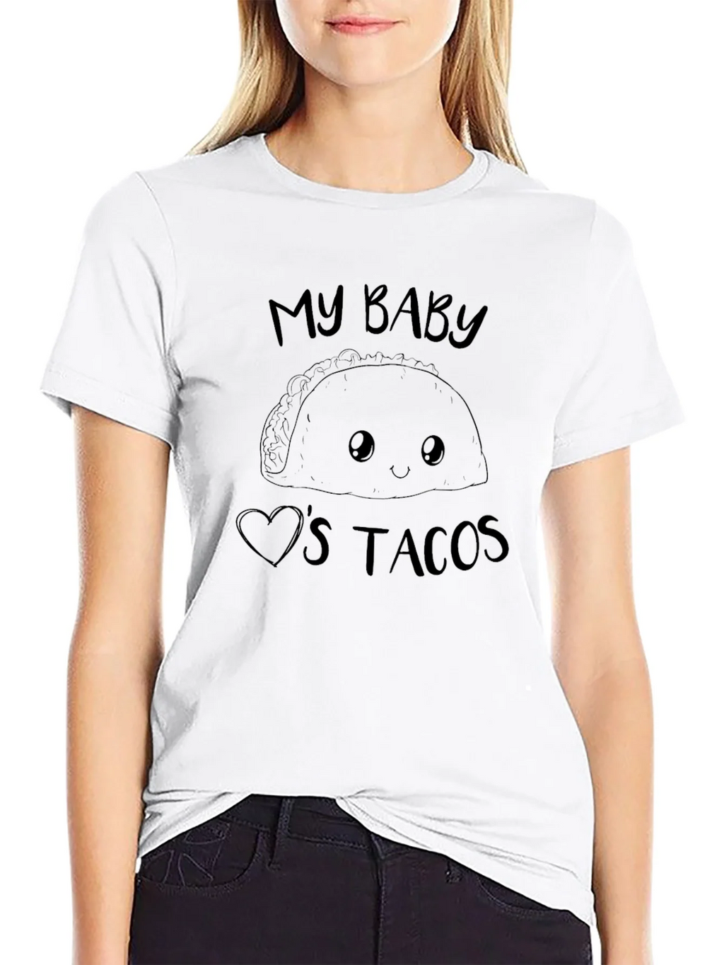 My Baby Loves Tacos Graphic Tee - Black product image 8
