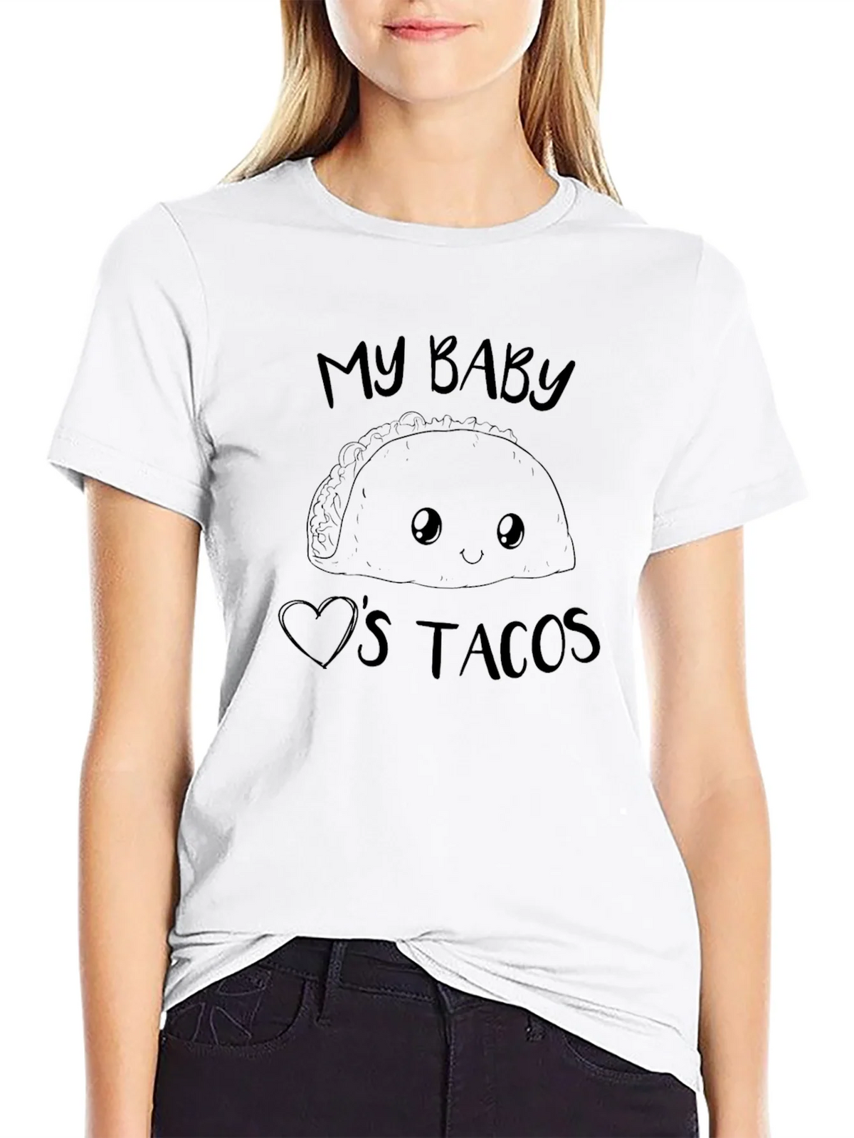 My Baby Loves Tacos Graphic Tee - Black product image 8