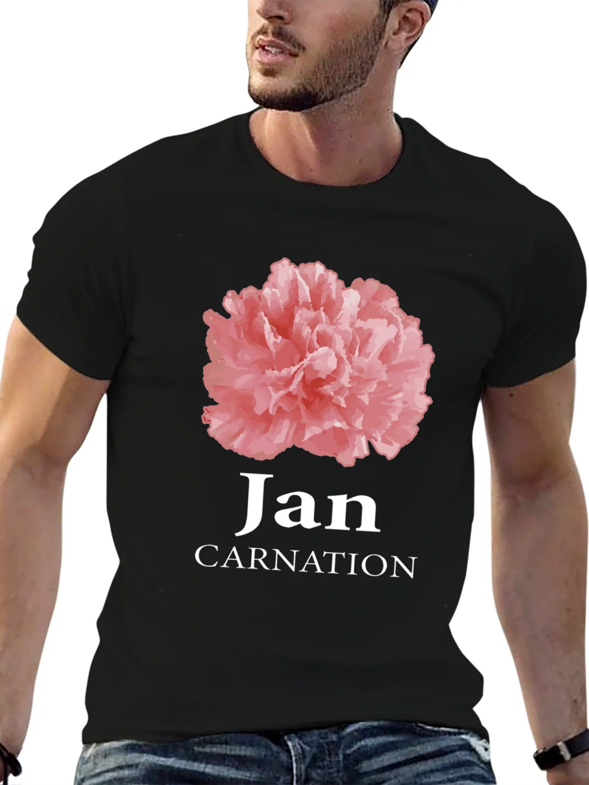 Jan Carnation Flower Birthday T-Shirt product image 6