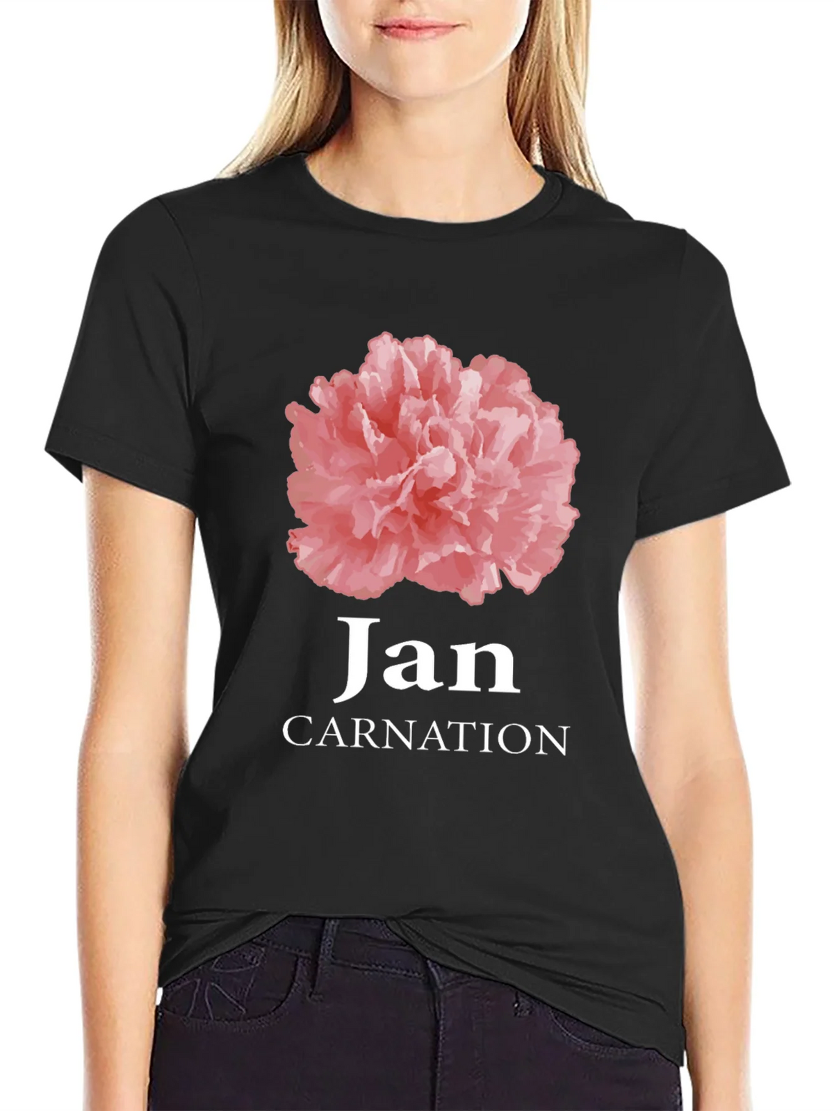 Jan Carnation Flower Birthday T-Shirt product image 2