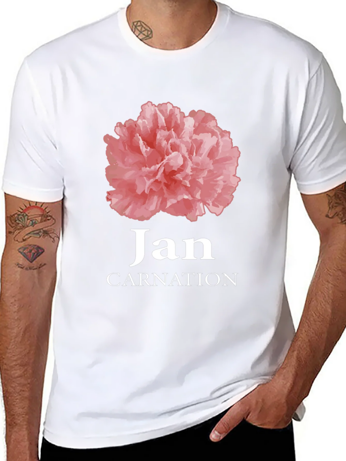Jan Carnation Flower Birthday T-Shirt product image 7