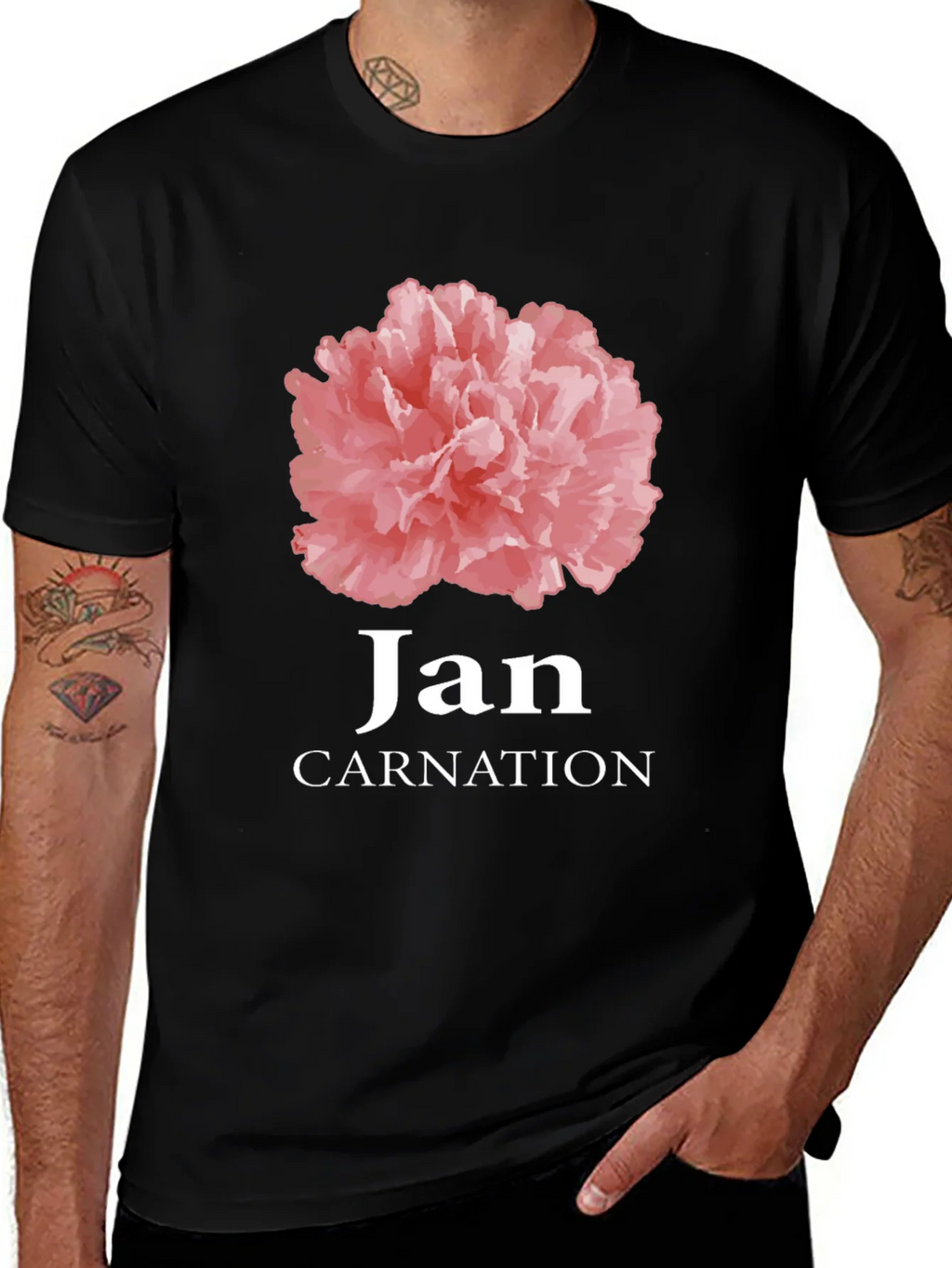 Jan Carnation Flower Birthday T-Shirt product image 1