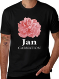 Jan Carnation Flower Birthday T-Shirt product image 1