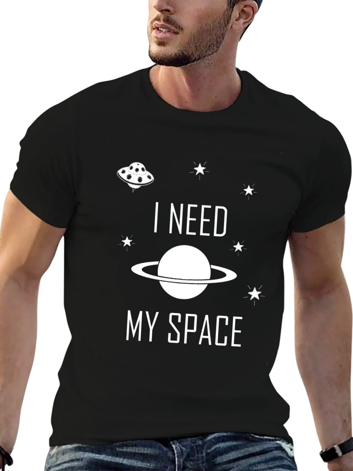 I Need My Space Graphic Tee - Black product image 6