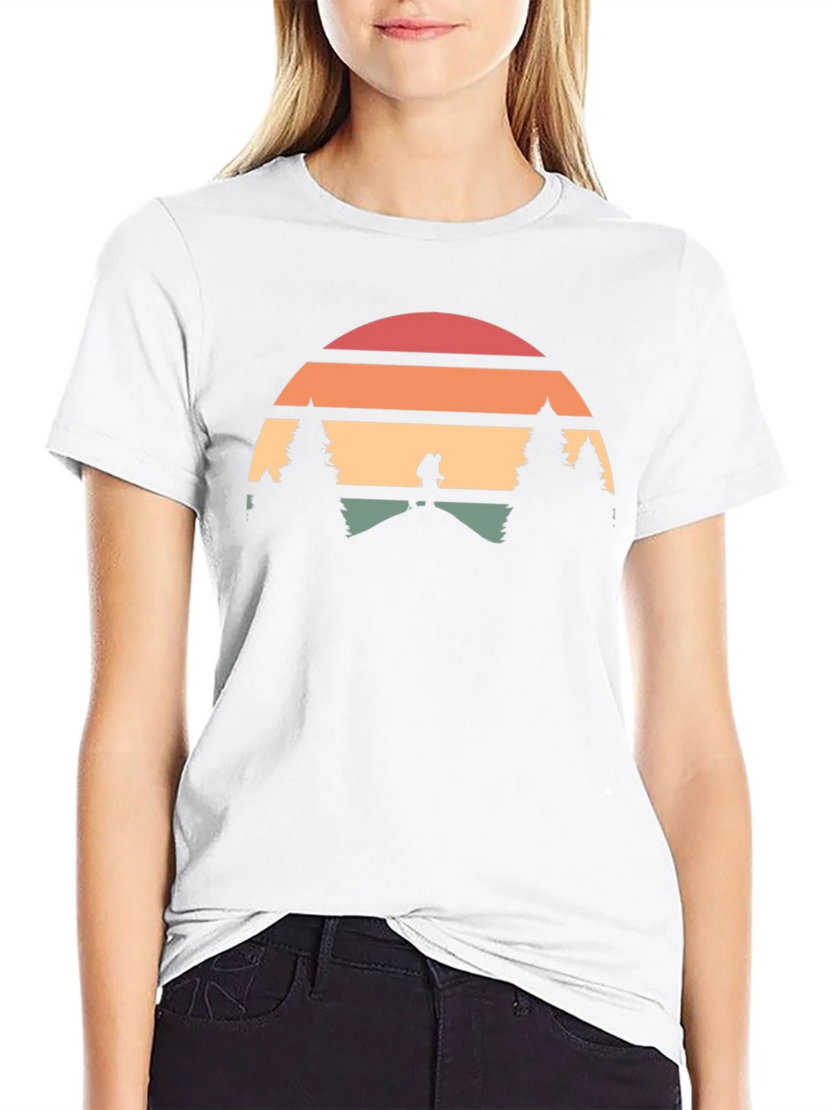 Retro Hiker Sunset Graphic Tee - Adventure Shirt product image 3