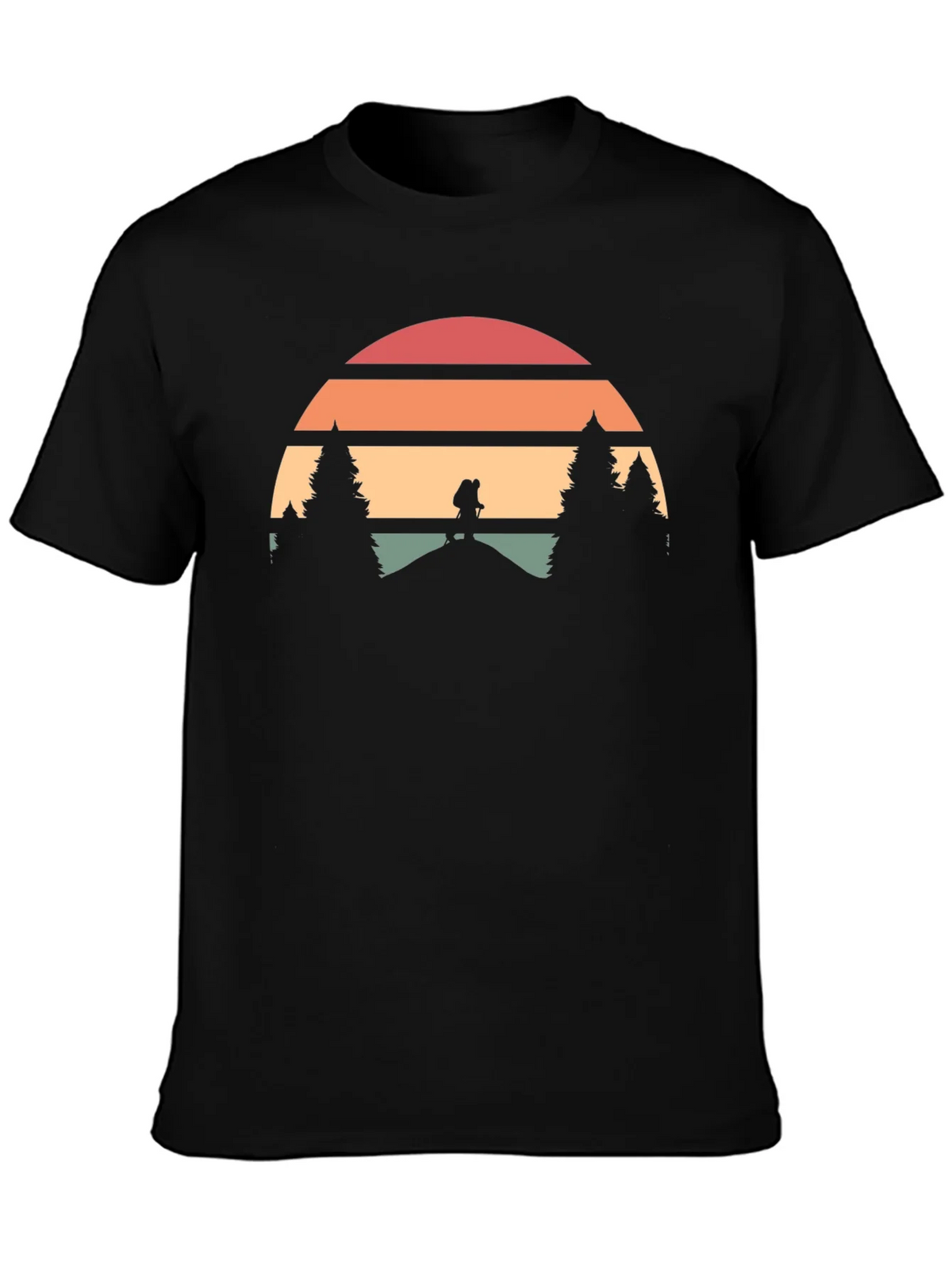 Retro Hiker Sunset Graphic Tee - Adventure Shirt product image 2