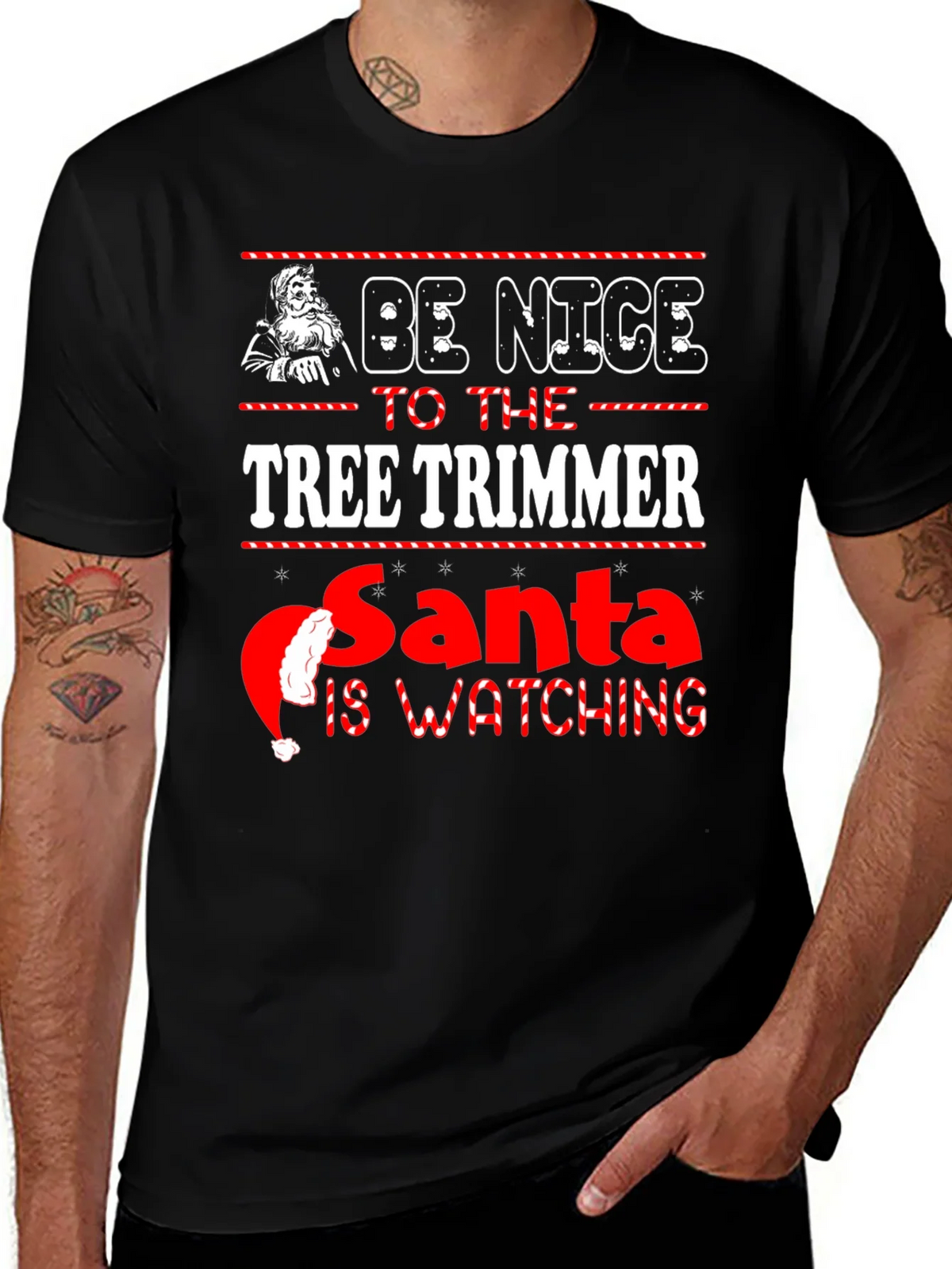 Be Nice to the Tree Trimmer Christmas T-Shirt product image 1