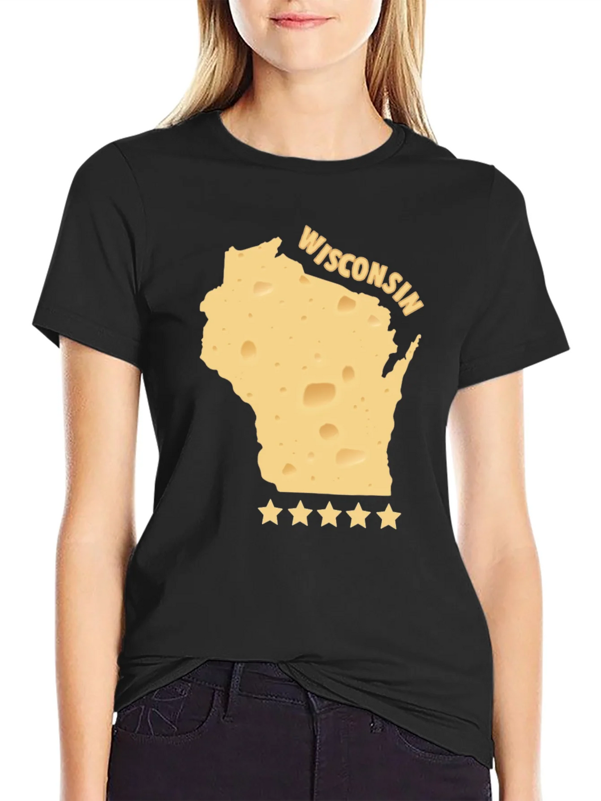Wisconsin Cheese State Pride T-Shirt - Black product image 2