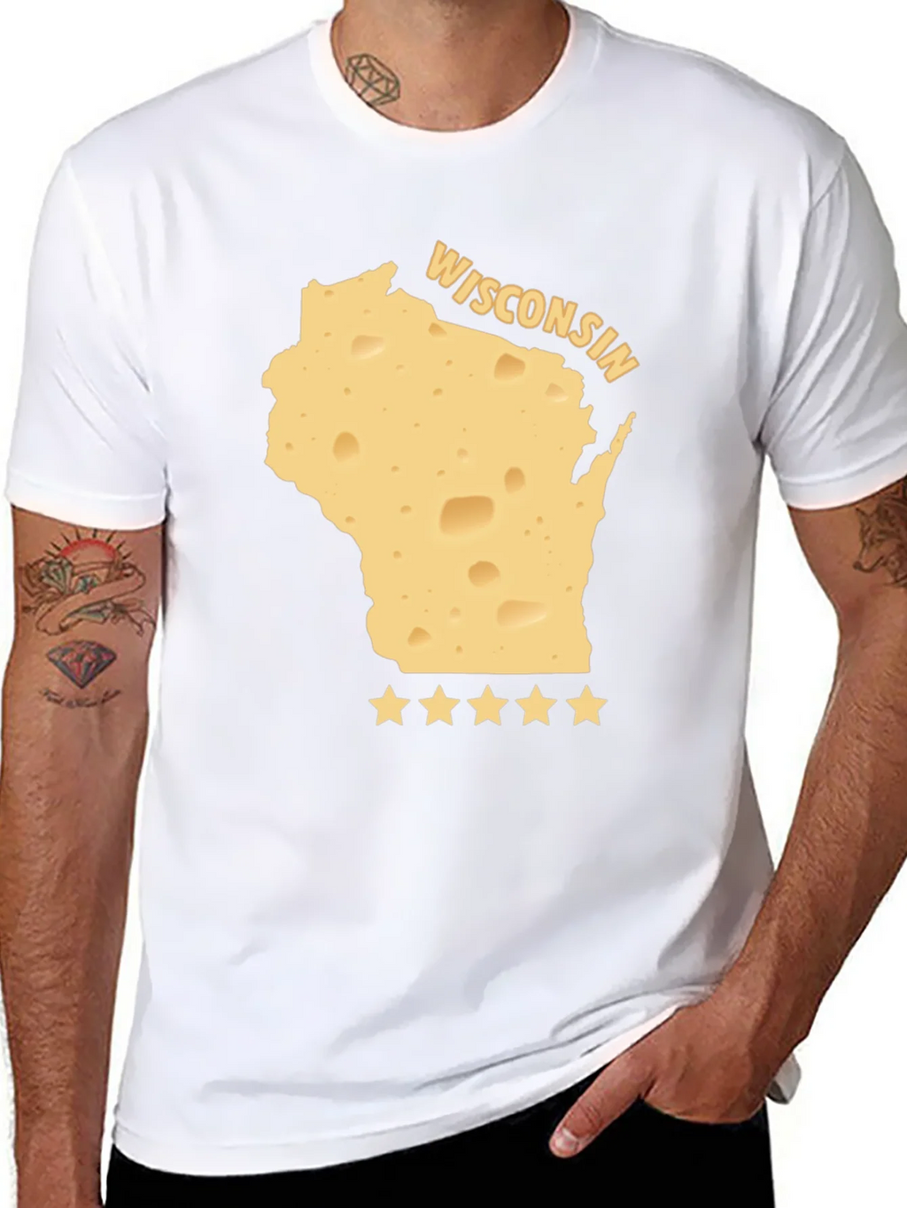 Wisconsin Cheese State Pride T-Shirt - Black product image 7