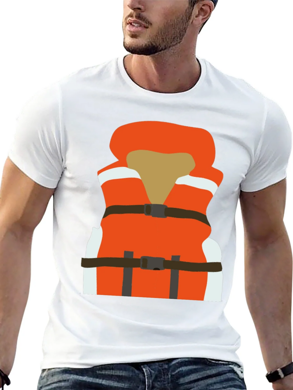Life Vest Graphic Tee - Black Cotton T-Shirt product image 9