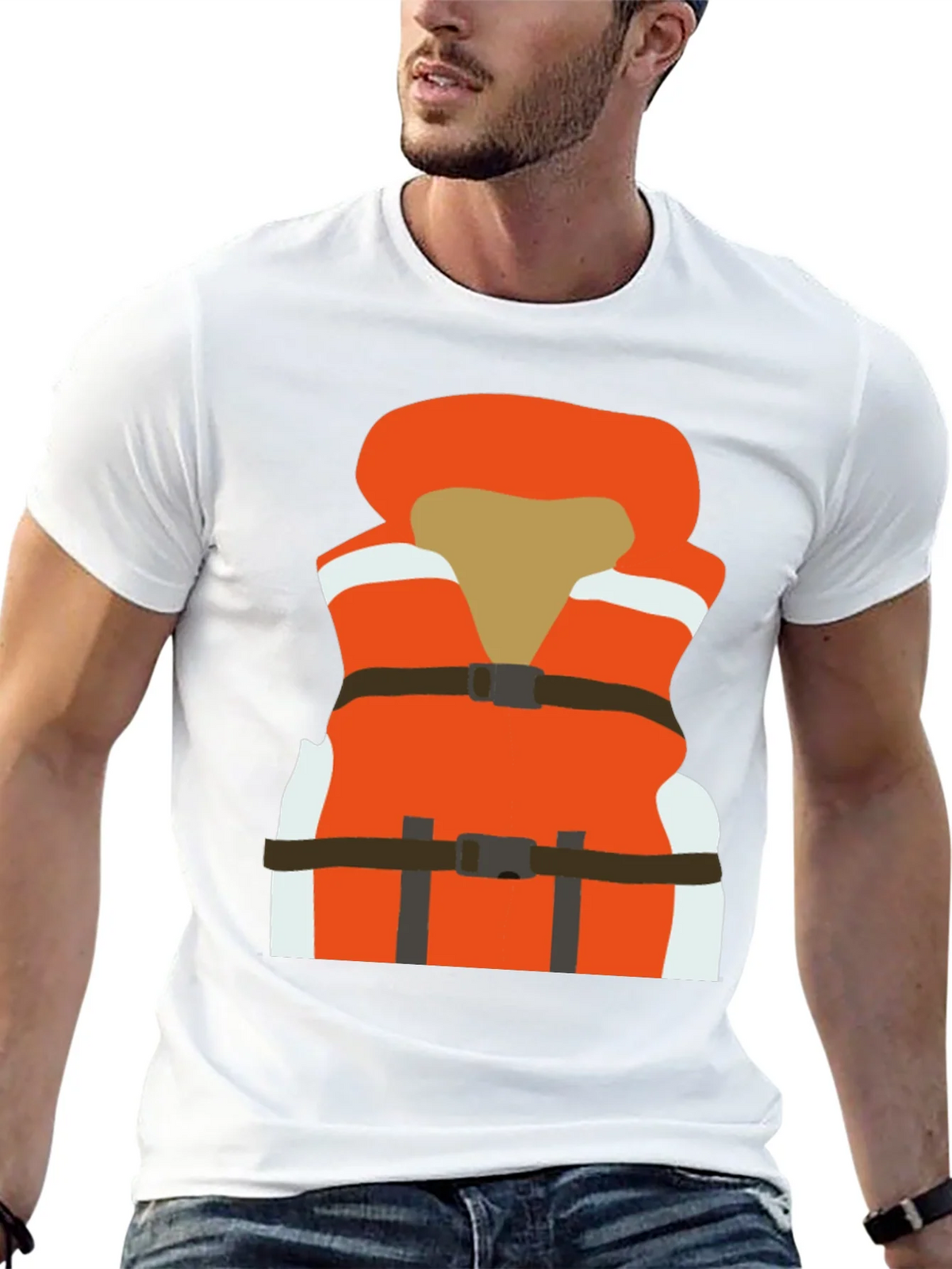 Life Vest Graphic Tee - Black Cotton T-Shirt product image 9