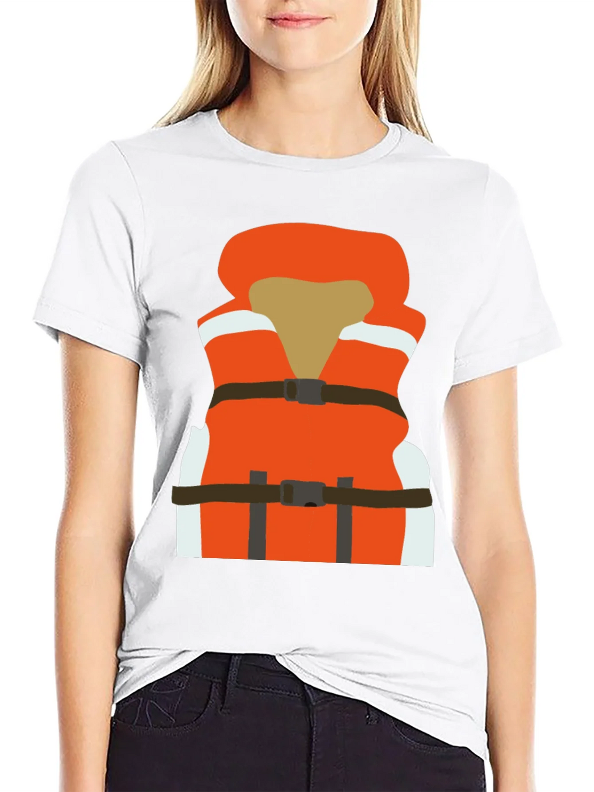 Life Vest Graphic Tee - Black Cotton T-Shirt product image 5
