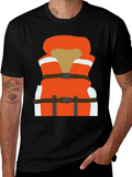 Life Vest Graphic Tee - Black Cotton T-Shirt product image 1