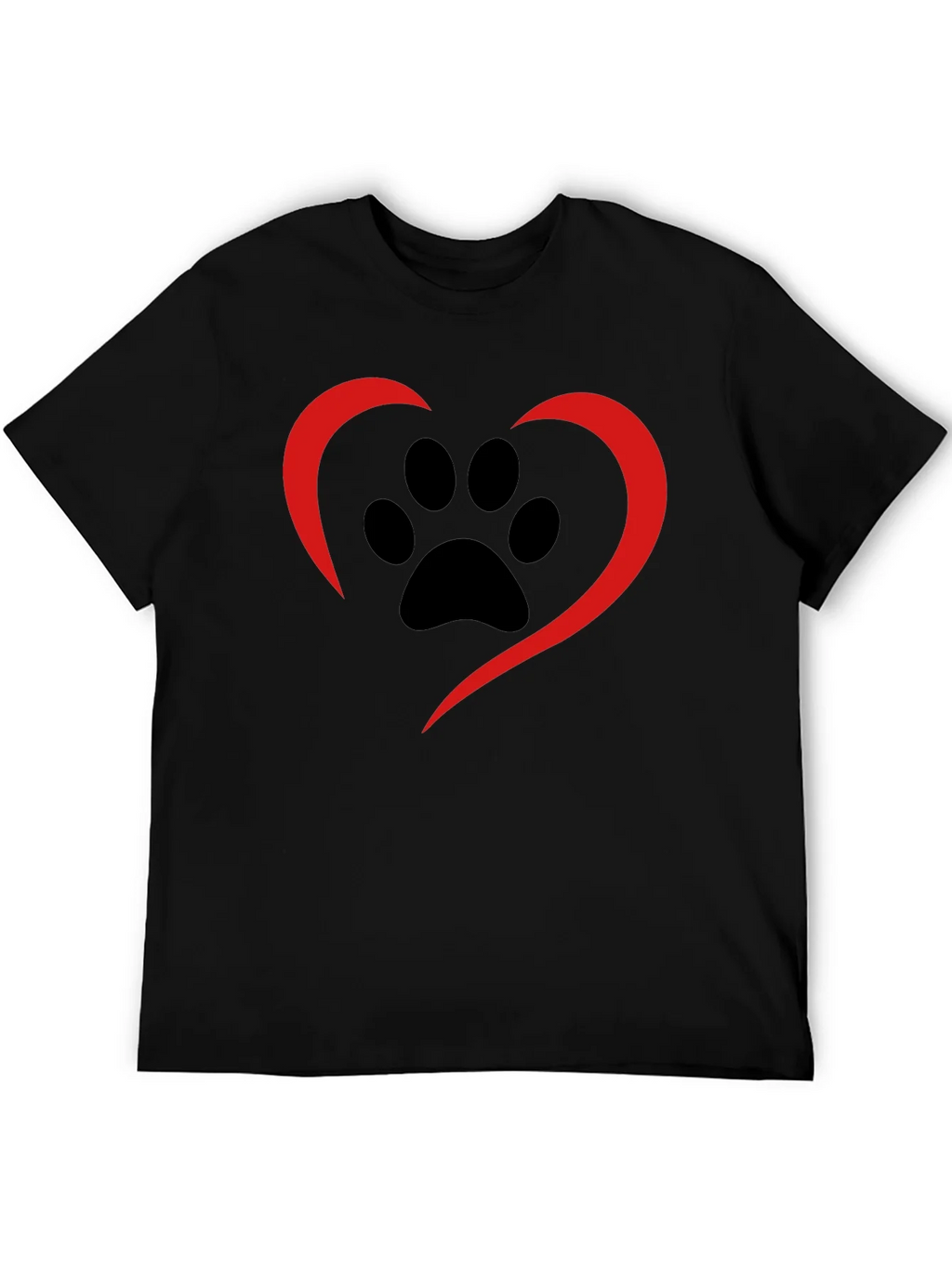 Paw Print Heart Tee - Black Casual Shirt product image 5