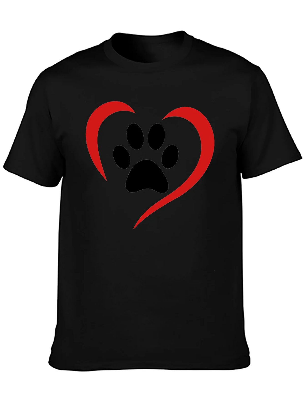 Paw Print Heart Tee - Black Casual Shirt product image 3