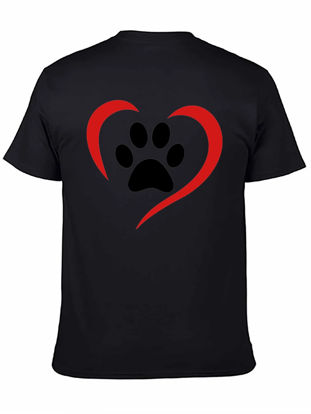 Paw Print Heart Tee - Black Casual Shirt product image 4