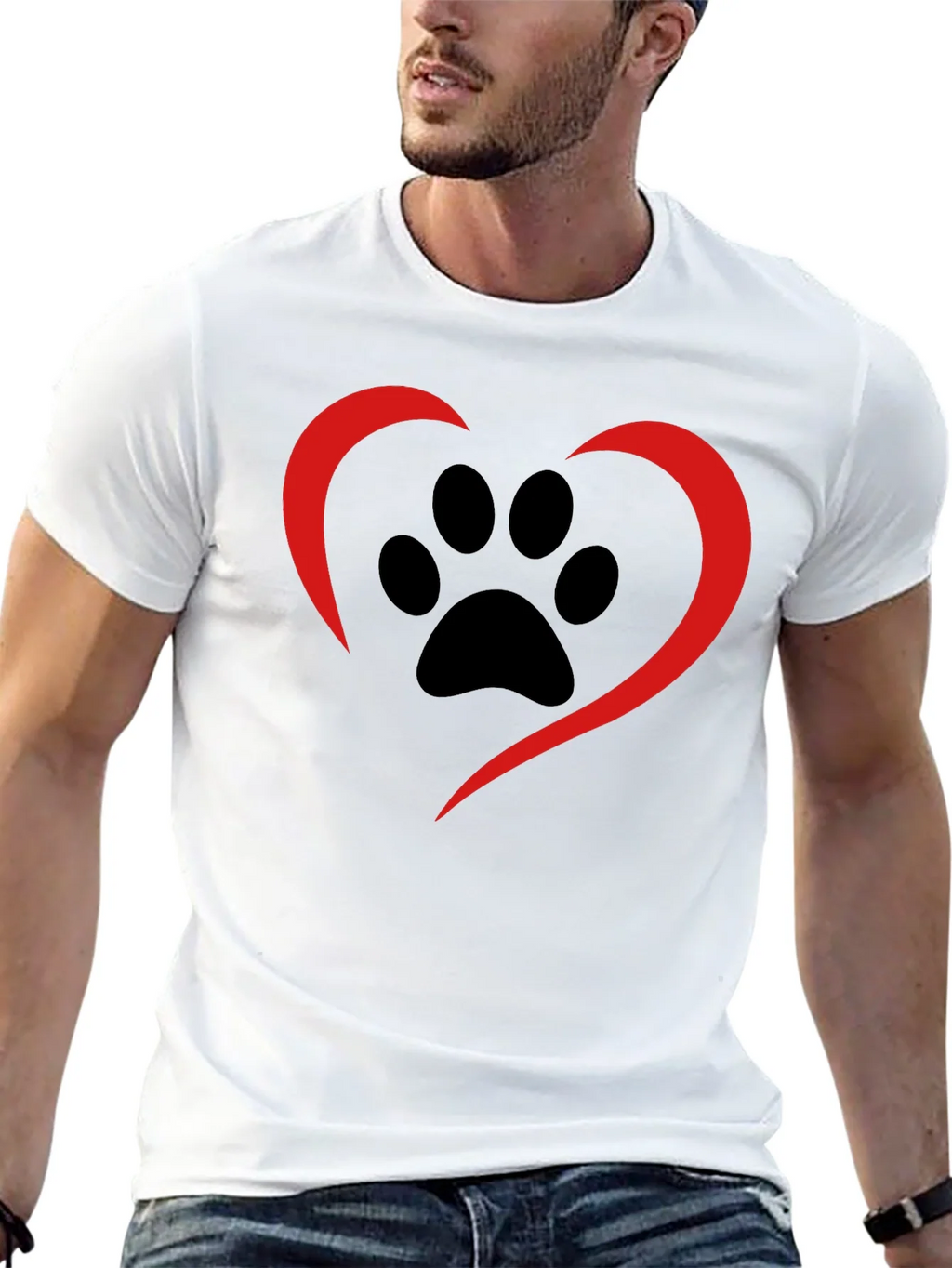 Paw Print Heart Tee - Black Casual Shirt product image 12