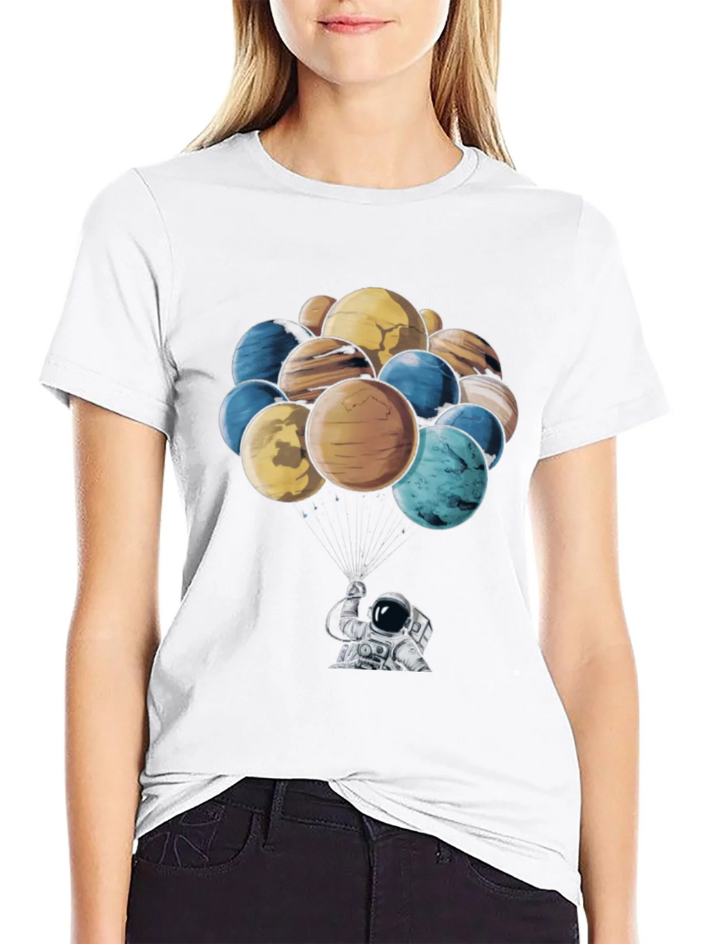 Astronaut & Planet Balloon Graphic T-Shirt product image 8
