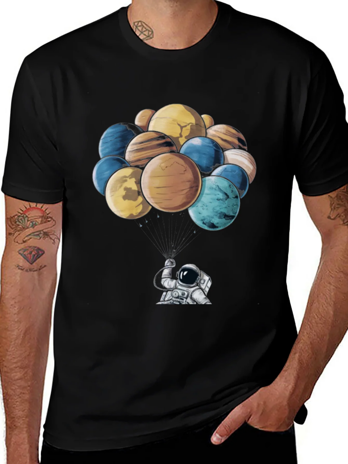 Astronaut & Planet Balloon Graphic T-Shirt product image 1