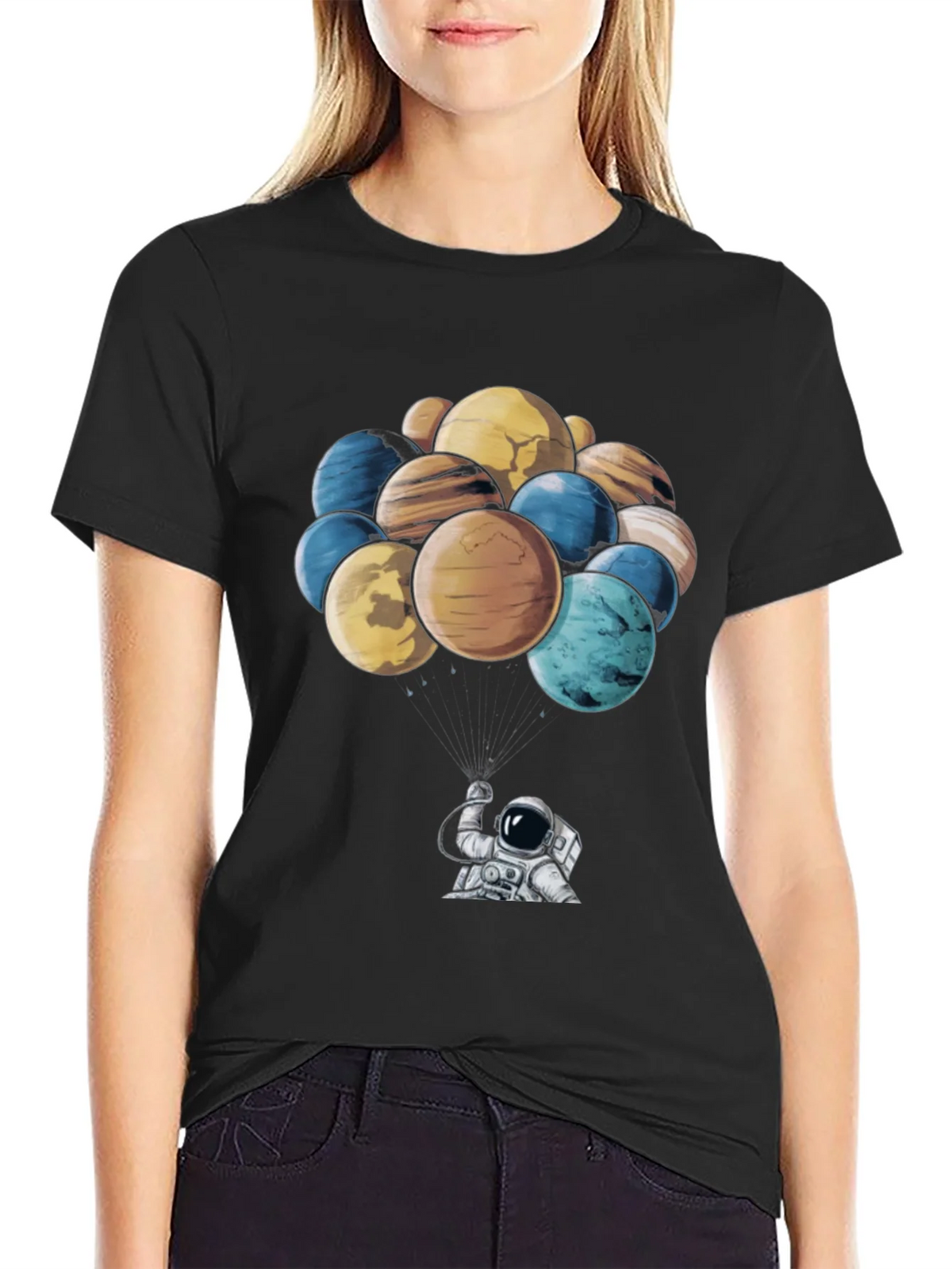 Astronaut & Planet Balloon Graphic T-Shirt product image 2