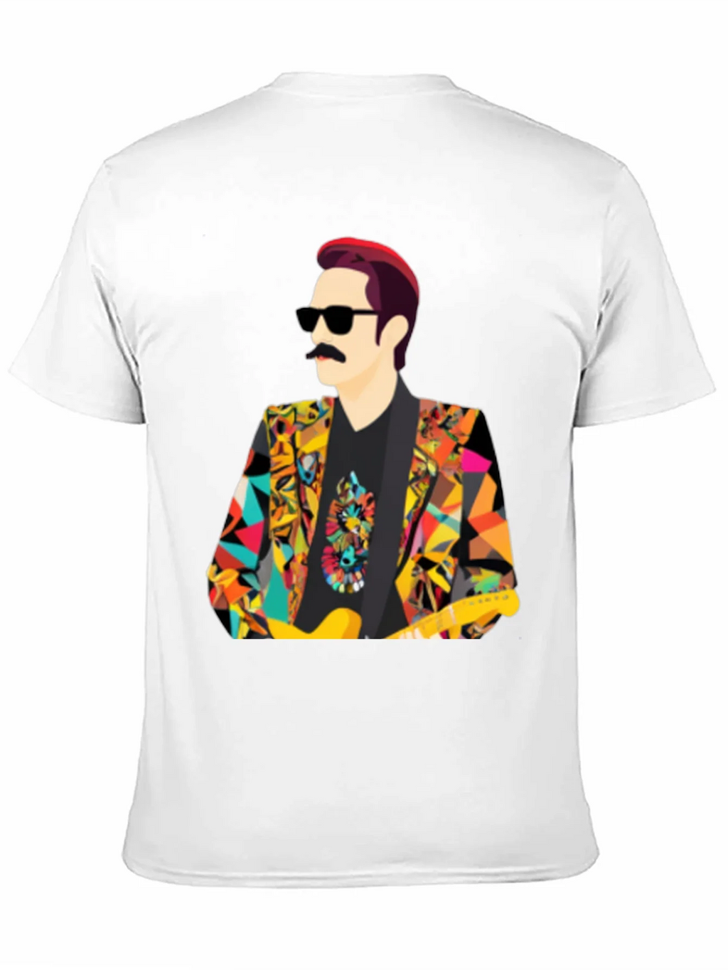 Retro Man T-Shirt with Colorful Geometric Blazer Design product image 10