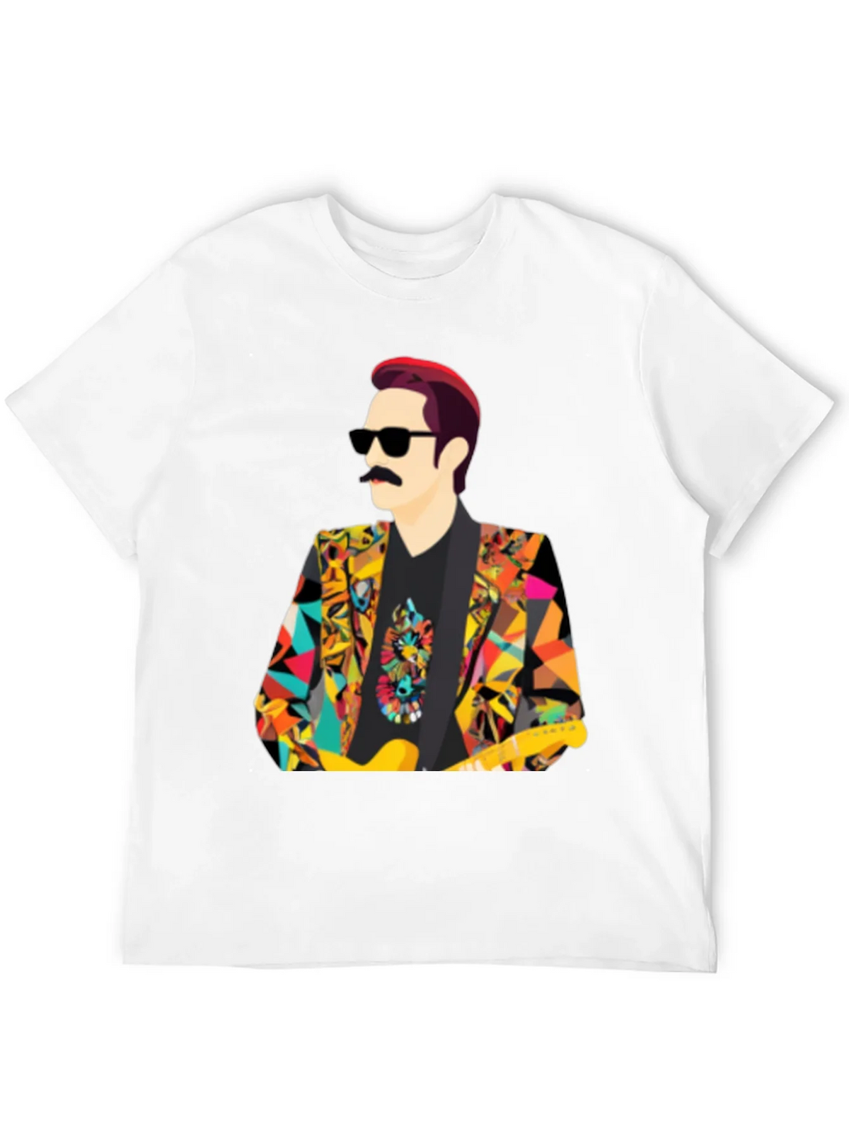 Retro Man T-Shirt with Colorful Geometric Blazer Design product image 11