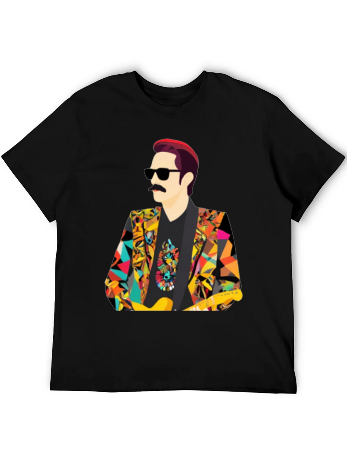 Retro Man T-Shirt with Colorful Geometric Blazer Design product image 5