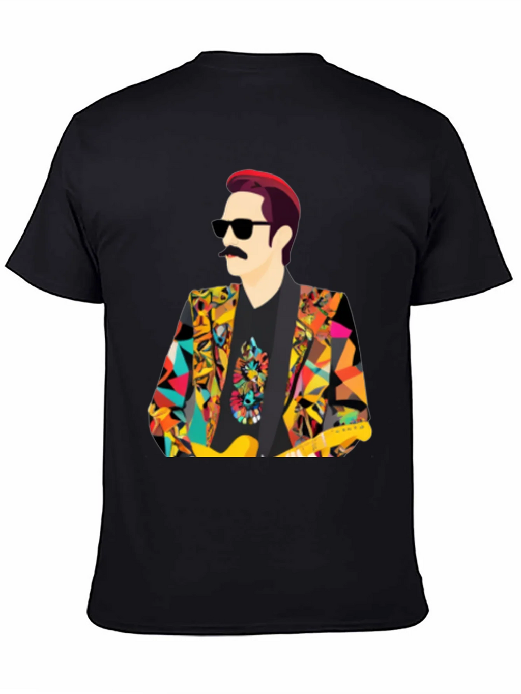 Retro Man T-Shirt with Colorful Geometric Blazer Design product image 4