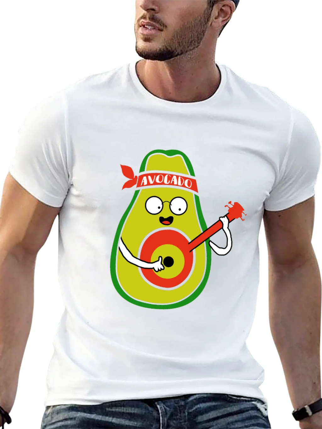 Avocado Guitarist Black T-Shirt product image 12