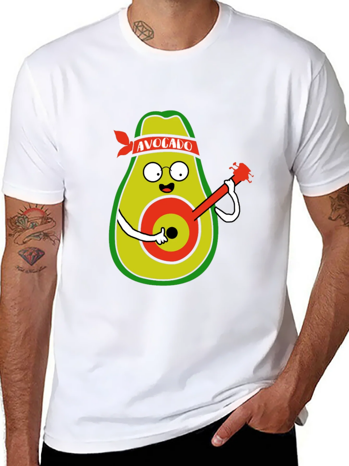 Avocado Guitarist Black T-Shirt product image 7
