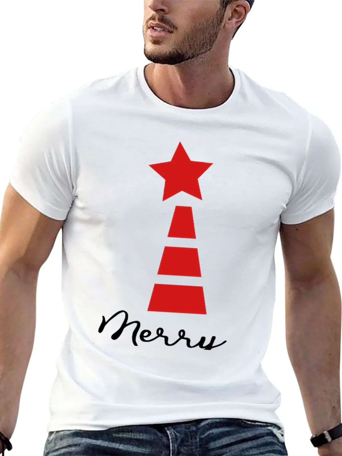 Festive Holiday Star Tree T-Shirt product image 12