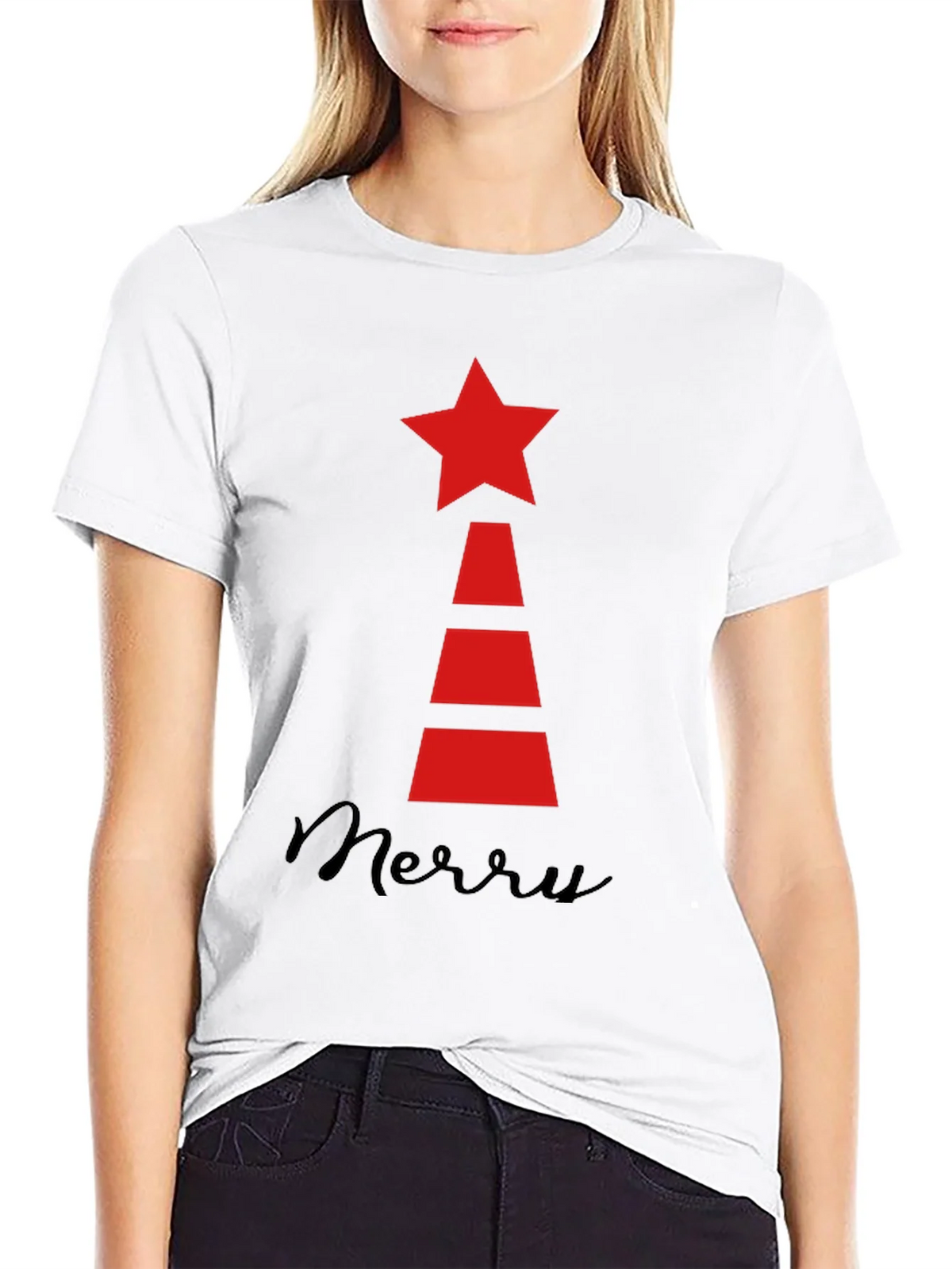 Festive Holiday Star Tree T-Shirt product image 8