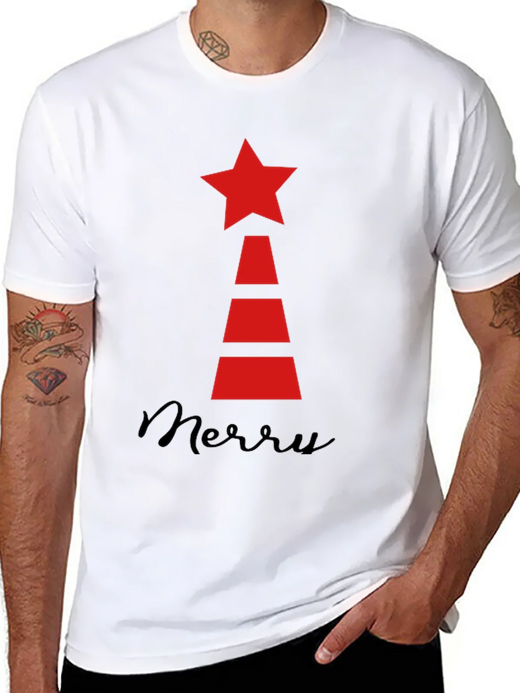 Festive Holiday Star Tree T-Shirt product image 7