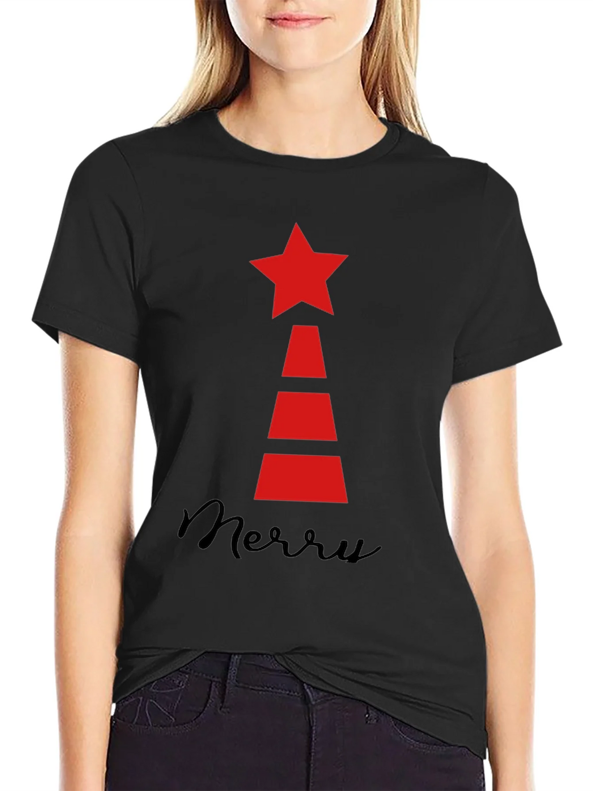 Festive Holiday Star Tree T-Shirt product image 2