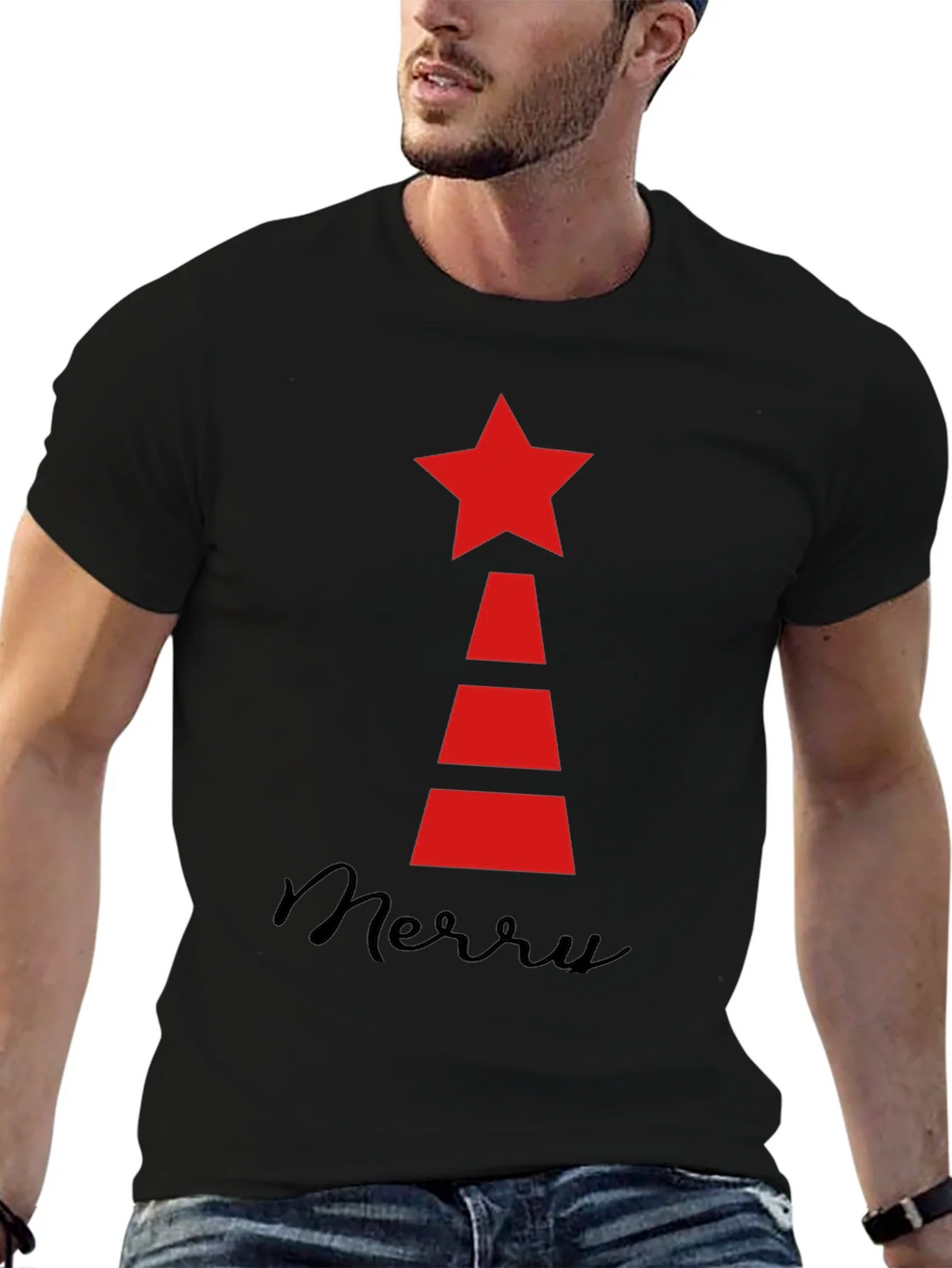 Festive Holiday Star Tree T-Shirt product image 6