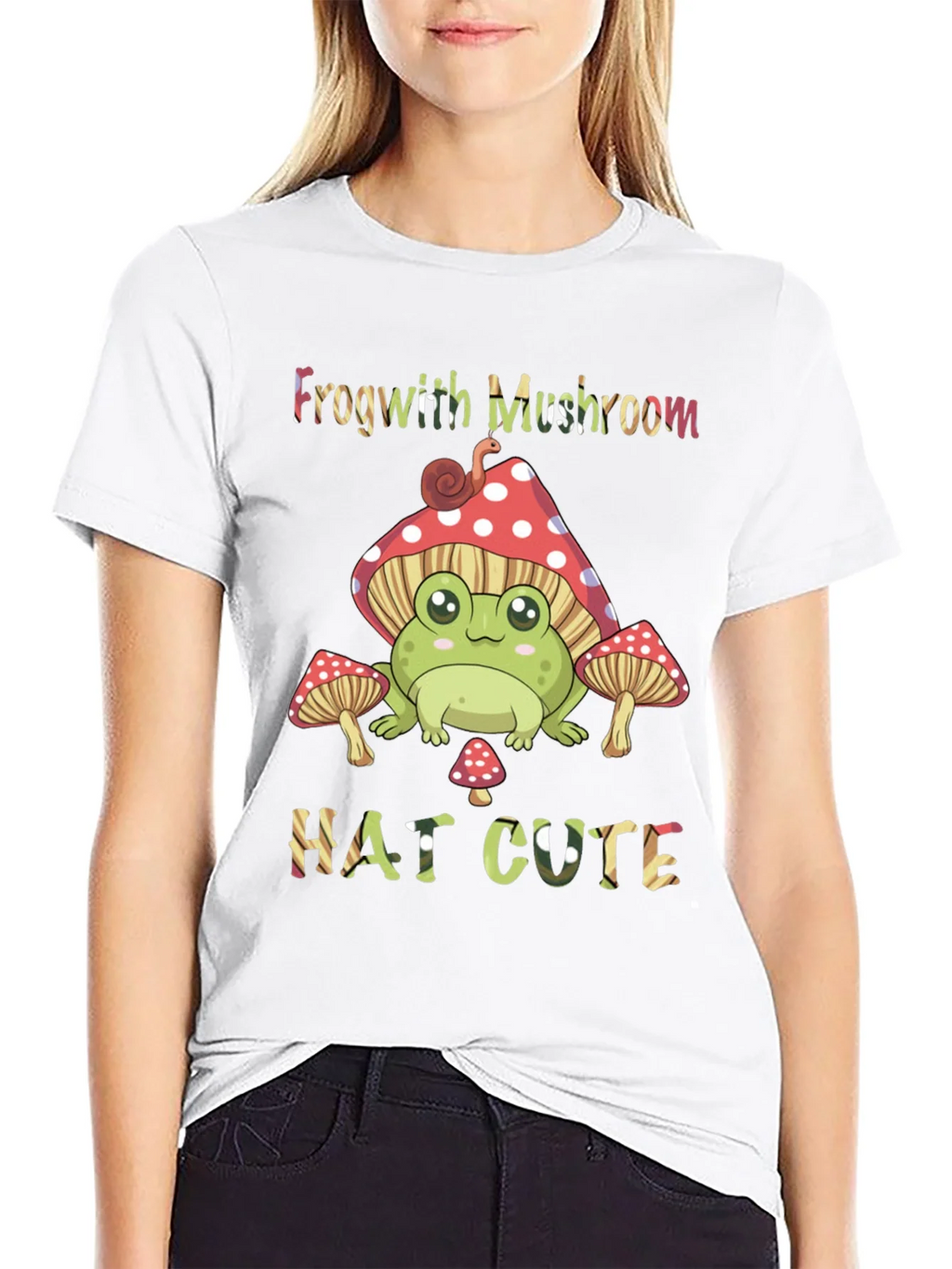 Frog with Mushroom Hat Graphic Tee