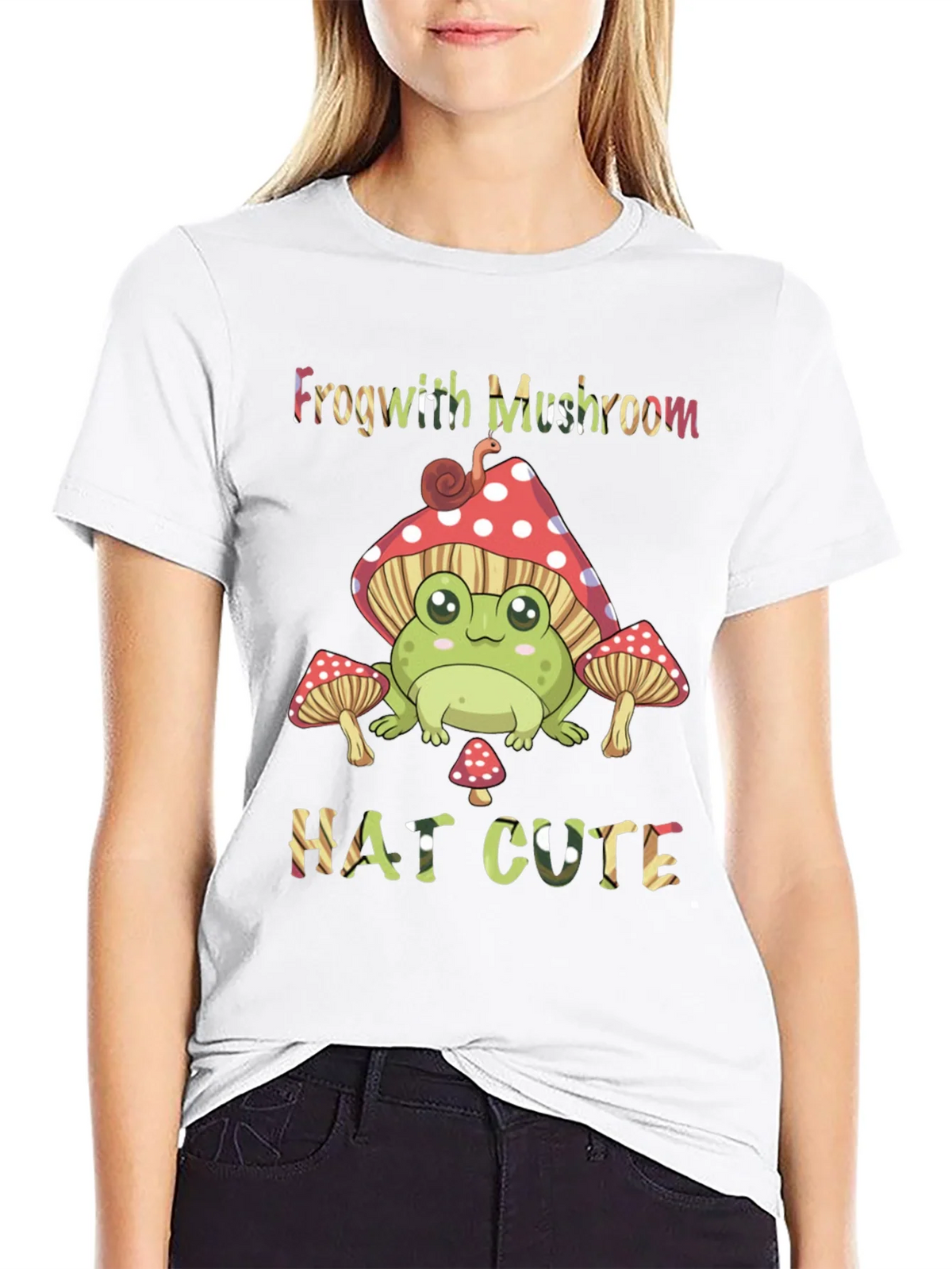 Frog with Mushroom Hat Graphic Tee