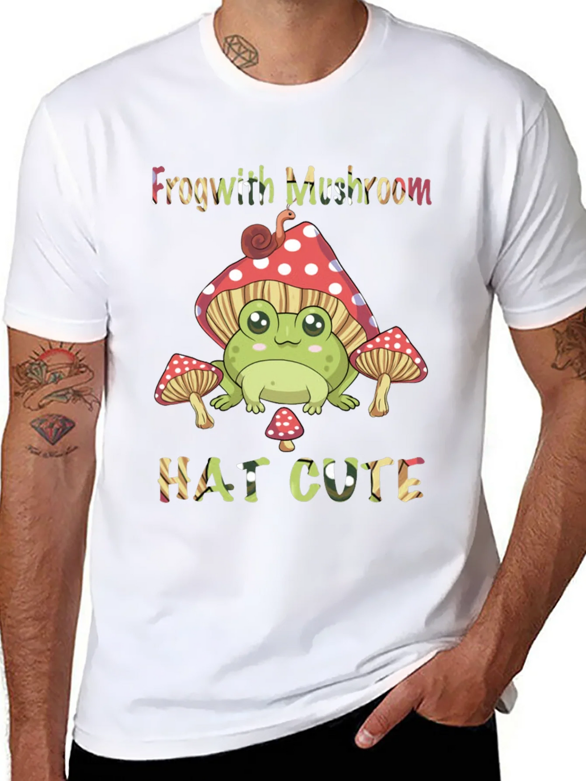 Frog with Mushroom Hat Graphic Tee