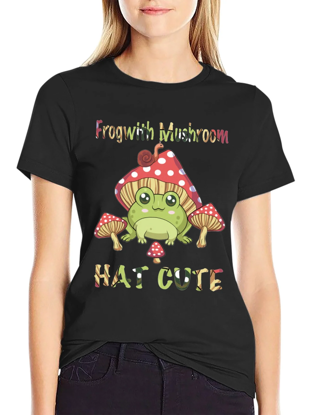 Frog with Mushroom Hat Graphic Tee